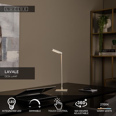 Lucide LAVALE - Desk lamp - LED Dim. - 1x3W 2700K - White